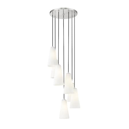 Z-Lite Farrell 7 Light Chandelier, 18in. W x 13.75in. H, Brushed Nickel 3043P7-7R-BN
